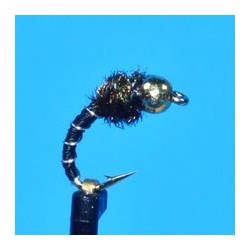 Tungsten Bead Head Zebra Midge Black